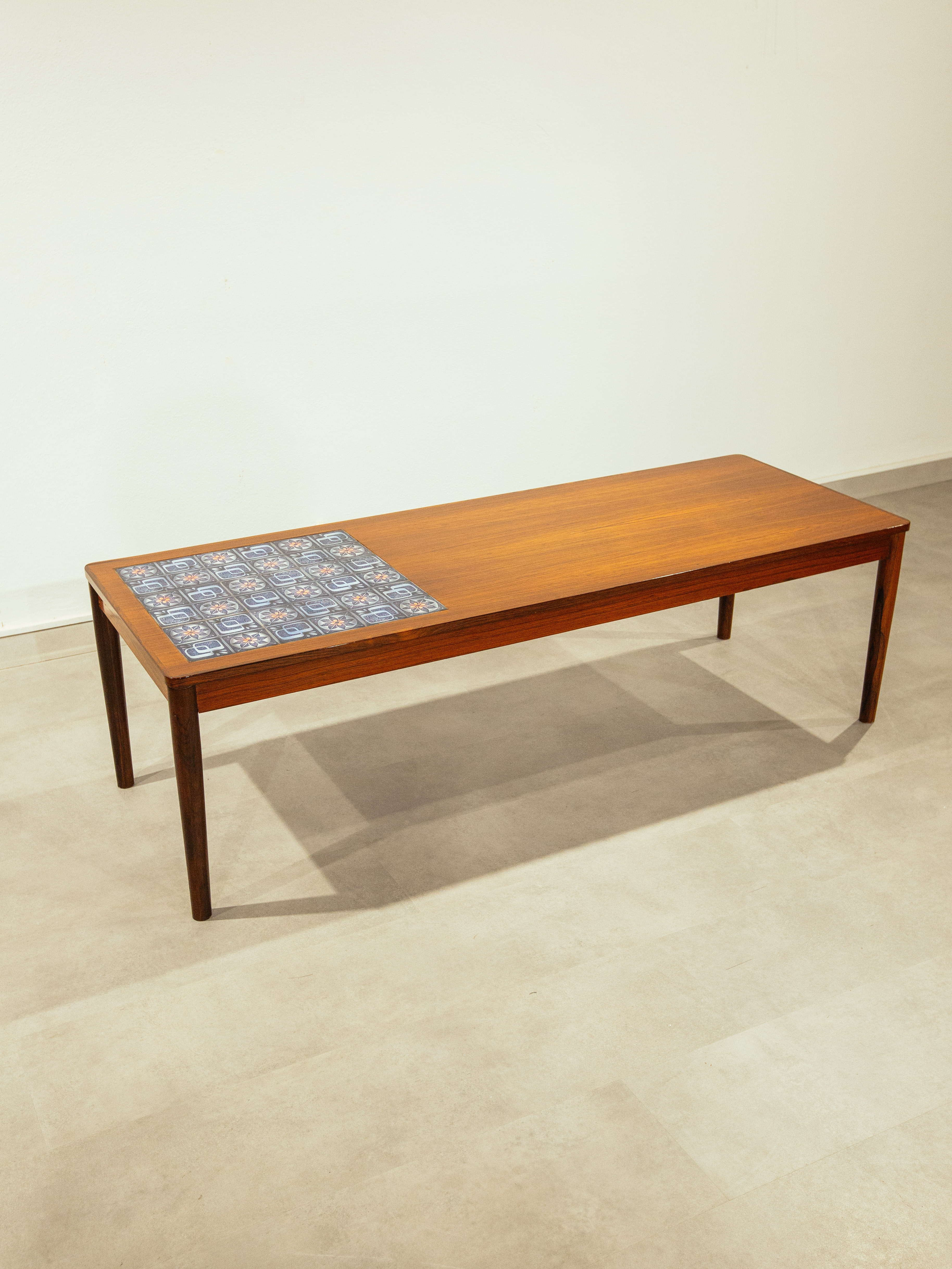 Danish Mid-Century Modern Teak & Tile Coffee Table